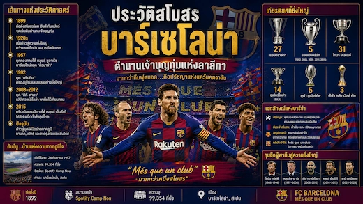 ประวัติสโมสรบาร์เซโลน่า ตำนานเจ้าบุญทุ่มแห่งลาลีกา