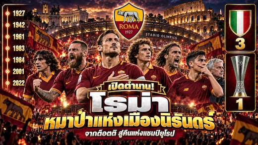 ประวัติสโมสรโรม่า ตำนานหมาป่าแห่งกรุงโรมผู้ไม่เคยยอมแพ้